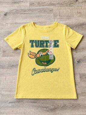 TMNT Ninja Turtles Boys 6T Yellow Team Turtle Graphic T Shirt NWT